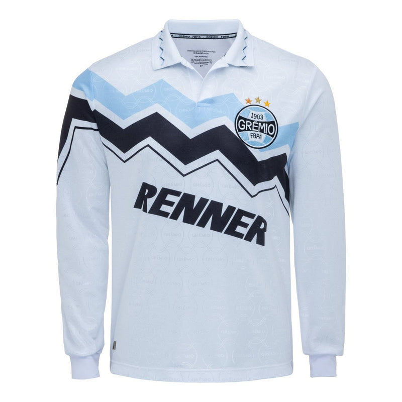 Camisa Masculina Manga Longa Retrô 1995 Branca