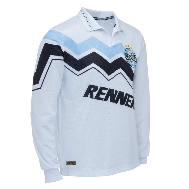 Camisa Masculina Manga Longa Retrô 1995 Branca