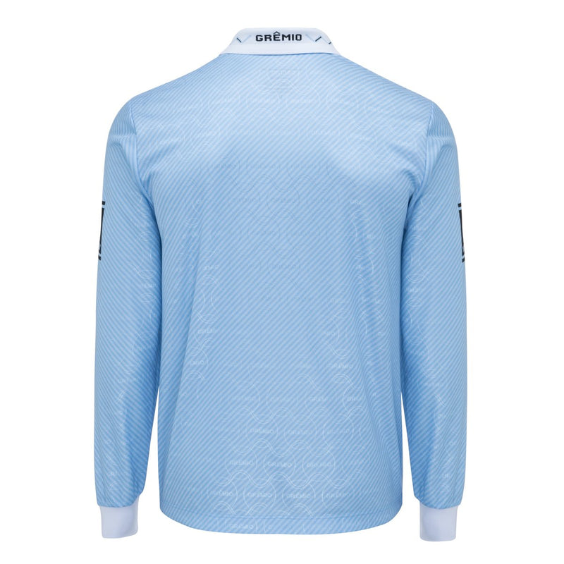 Camisa Masculina Manga Longa Retrô 1995 Celeste